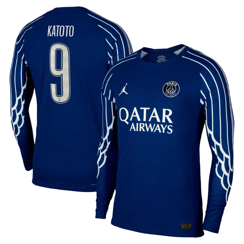 psg-jordan-fourth-dri-fit-adv-match-shirt-2024-25-long-sleeve-kids-with-katoto-9-202709658-katoto-9 Collection | Paris Saint-Germain Kits