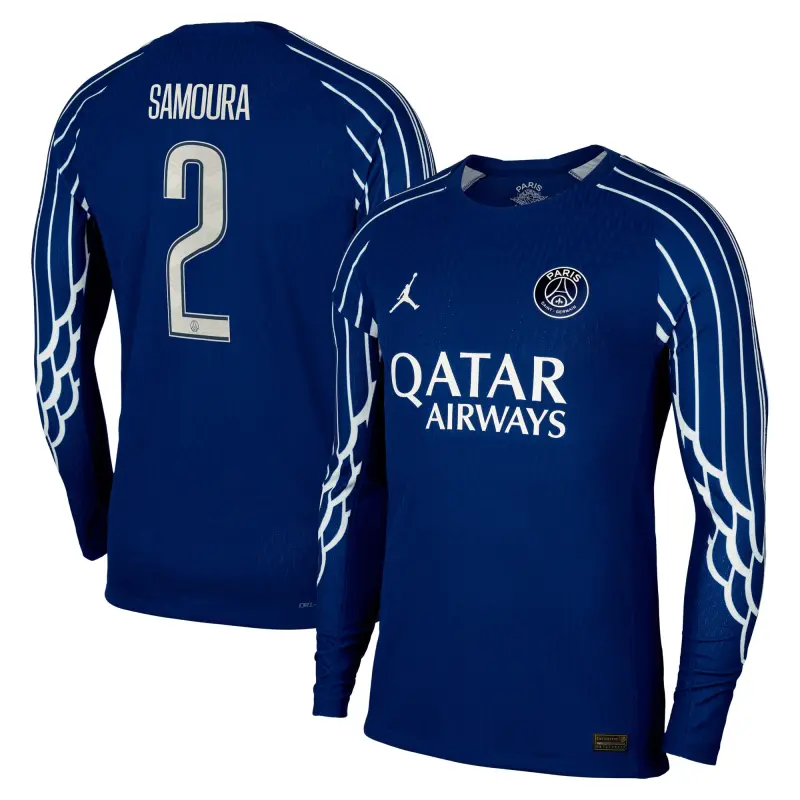 psg-jordan-fourth-dri-fit-adv-match-shirt-2024-25-long-sleeve-kids-with-samoura–202709502-samoura-2 Collection | Paris Saint-Germain Kits
