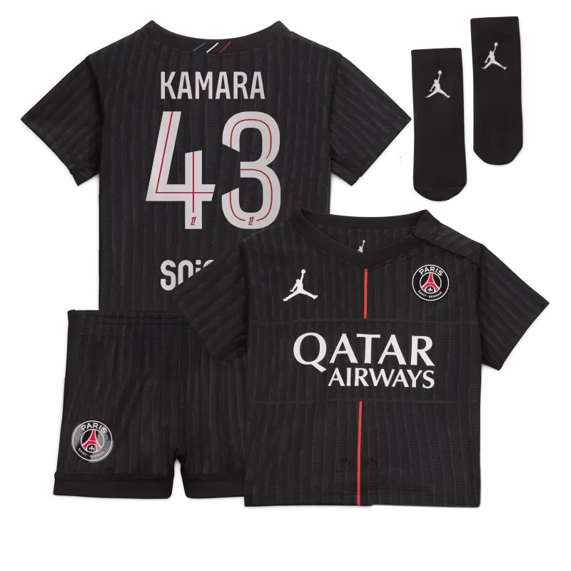 psg-jordan-fourth-stadium-kit-2025-26-infants-with-kamara-43-printing-203607180-43 Collection | Paris Saint-Germain Kits