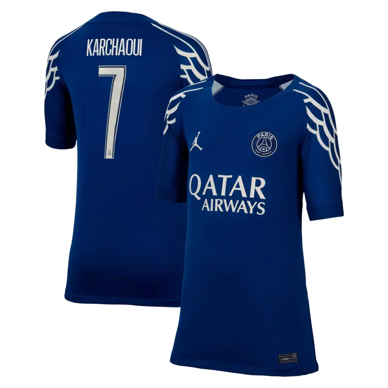 psg-jordan-fourth-stadium-shirt-2024-25-kids-with-karchaoui-7-printing-202709645-karchaoui-7 Collection | Paris Saint-Germain Kits