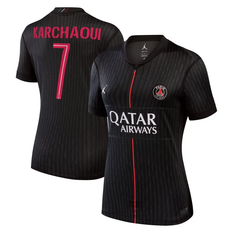 psg-jordan-fourth-stadium-shirt-2025-26-womens-with-karchaoui-7-printing-203607329-07 Collection | Paris Saint-Germain Kits