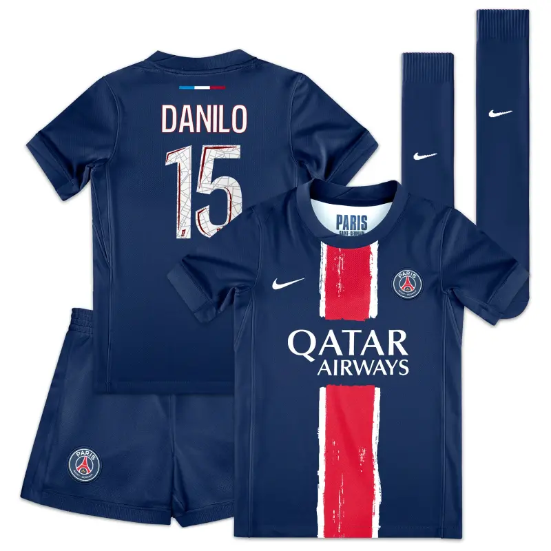 psg-nike-home-mini-kit-2024-25-little-kids-with-danilo-15-printing-201613695-15 Collection | Paris Saint-Germain Kits
